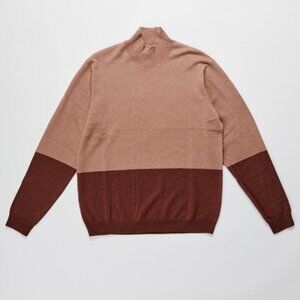 Paige Wayne Colorblock Mock Neck Sweater, Wool - Mens Medium (can be Unisex)